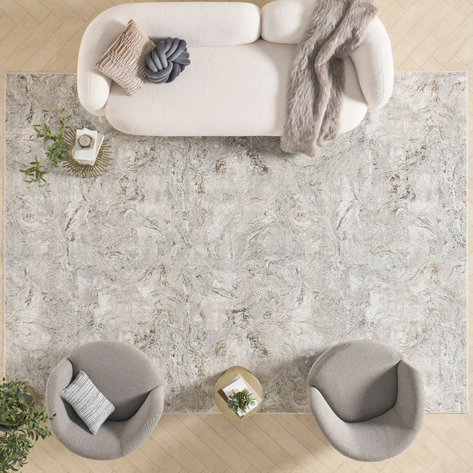 Glitz GLZ20 Modern Abstract Swirl Distressed Metallic Shimmer Hi-Low Textured Soft-Touch Short-Pile Polyester Grey/Multicolour Rug-Nourison-Rug Love - The Most Loved Rug Store