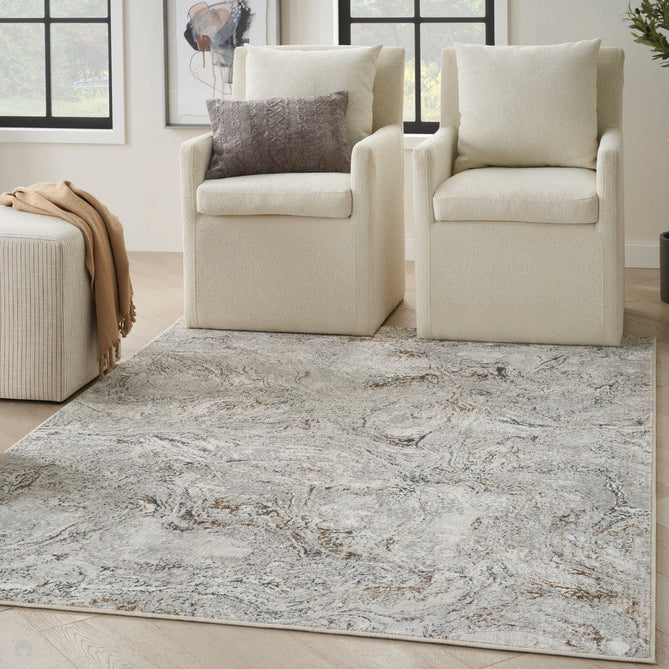 Glitz GLZ20 Modern Abstract Swirl Distressed Metallic Shimmer Hi-Low Textured Soft-Touch Short-Pile Polyester Grey/Multicolour Rug-Nourison-Rug Love - The Most Loved Rug Store