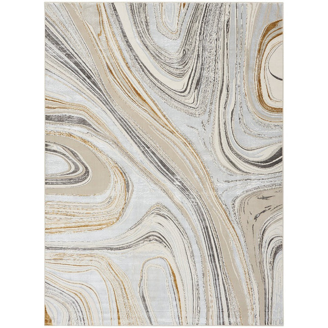 Glitz GLZ21 Modern Abstract Marbled Curve Distressed Metallic Shimmer Hi-Low Textured Soft-Touch Polyester Low Profile Short-Pile Grey/Gold Rug-Nourison-Rug Love - The Most Loved Rug Store