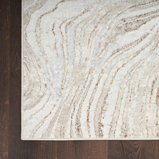 Glitz GLZ22 Modern Abstract Ripple Distressed Metallic Shimmer Hi-Low Textured Soft-Touch Polyester Low Profile Short-Pile Grey/Gold Rug-Nourison-Rug Love - The Most Loved Rug Store