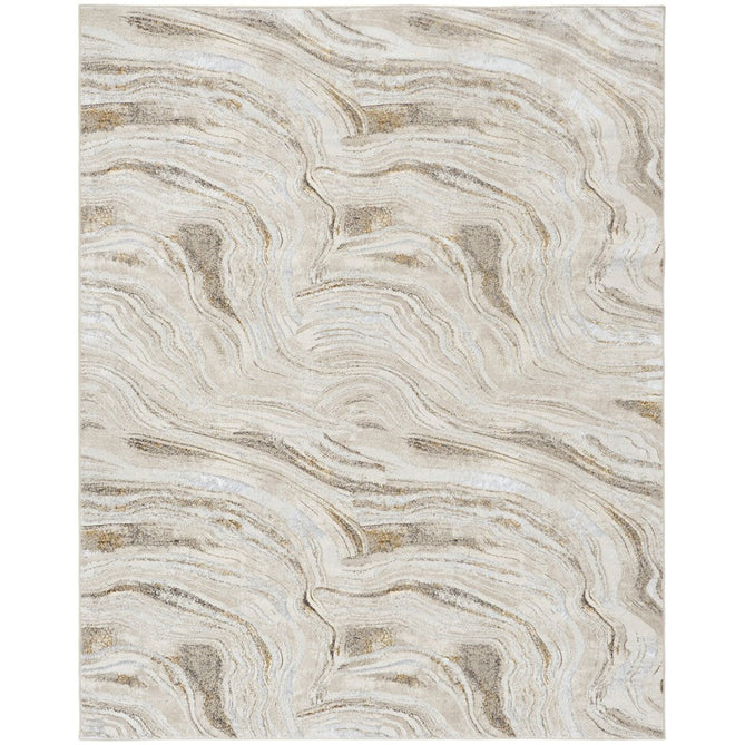 Glitz GLZ22 Modern Abstract Ripple Distressed Metallic Shimmer Hi-Low Textured Soft-Touch Polyester Low Profile Short-Pile Grey/Gold Rug-Nourison-Rug Love - The Most Loved Rug Store