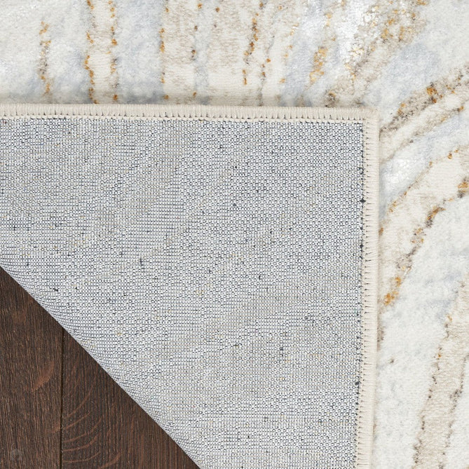 Glitz GLZ22 Modern Abstract Ripple Distressed Metallic Shimmer Hi-Low Textured Soft-Touch Short-Pile Polyester Grey/Gold Runner-Nourison-Rug Love - The Most Loved Rug Store