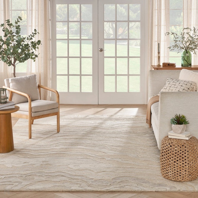 Graceful GRU01 Modern Abstract Hand-Woven Textured Hi-Low Carved Wool Beige Rug-Nourison-Rug Love - The Most Loved Rug Store