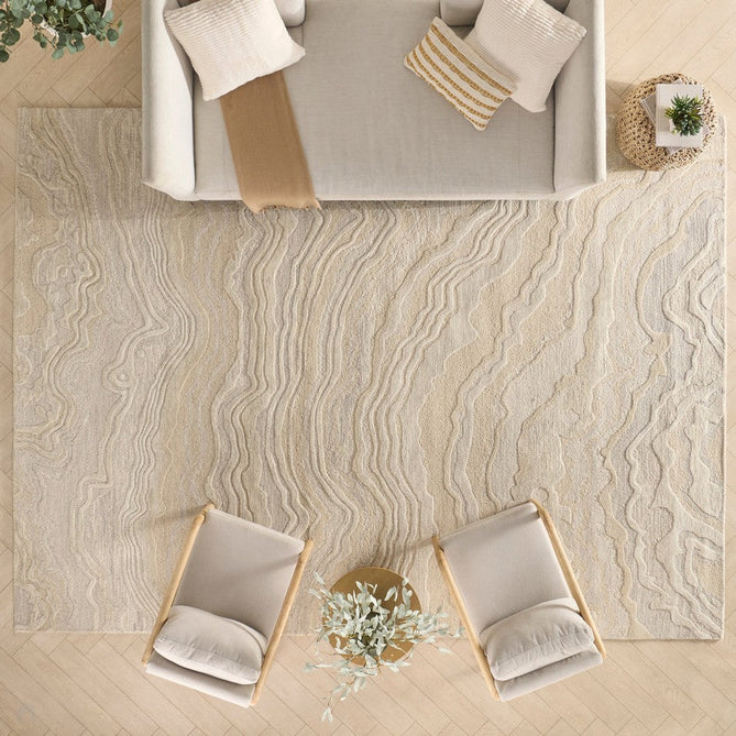 Graceful GRU01 Modern Abstract Hand-Woven Textured Hi-Low Carved Wool Beige Rug-Nourison-Rug Love - The Most Loved Rug Store