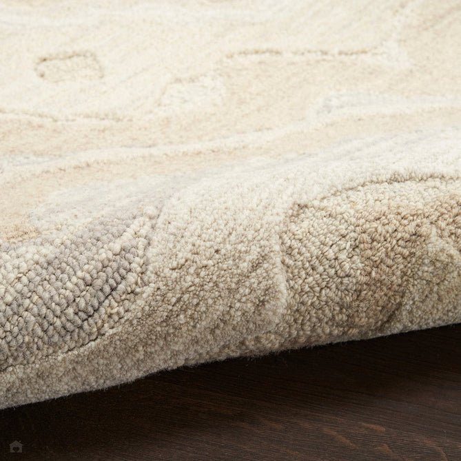 Graceful GRU01 Modern Abstract Hand-Woven Textured Hi-Low Carved Wool Beige Runner-Nourison-Rug Love - The Most Loved Rug Store