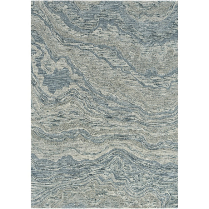 Graceful GRU01 Modern Abstract Hand-Woven Textured Hi-Low Carved Wool Blue Rug-Nourison-Rug Love - The Most Loved Rug Store