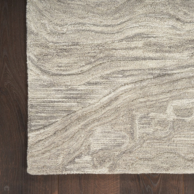 Graceful GRU01 Modern Abstract Hand-Woven Textured Hi-Low Carved Wool Grey Runner-Nourison-Rug Love - The Most Loved Rug Store