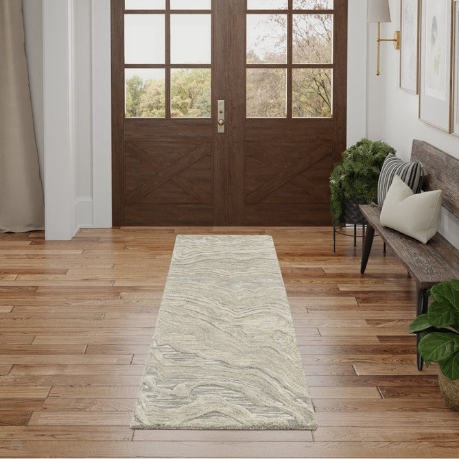 Graceful GRU01 Modern Abstract Hand-Woven Textured Hi-Low Carved Wool Grey Runner-Nourison-Rug Love - The Most Loved Rug Store