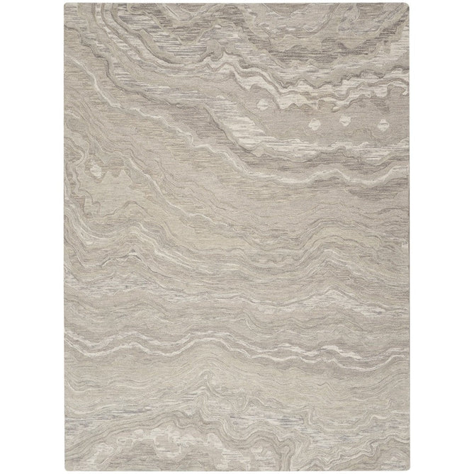 Graceful GRU01 Modern Abstract Hand-Woven Textured Hi-Low Carved Wool Grey Runner-Nourison-Rug Love - The Most Loved Rug Store