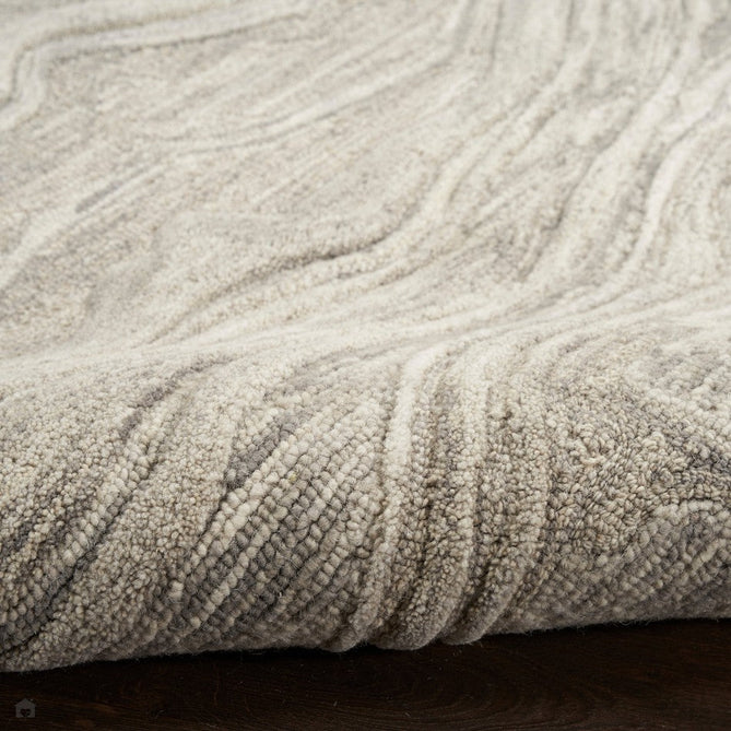 Graceful GRU01 Modern Abstract Hand-Woven Textured Hi-Low Carved Wool Grey Runner-Nourison-Rug Love - The Most Loved Rug Store