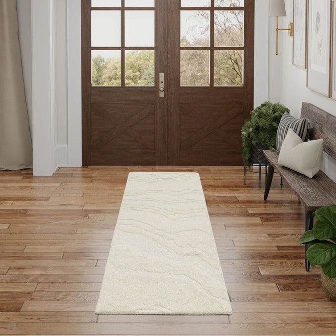 Graceful GRU01 Modern Abstract Hand-Woven Textured Hi-Low Carved Wool Ivory Runner-Nourison-Rug Love - The Most Loved Rug Store