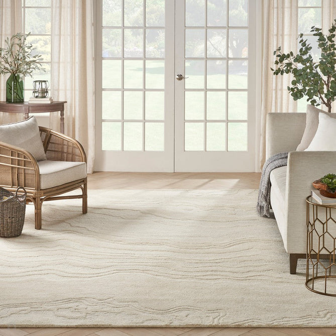Graceful GRU01 Modern Abstract Hand-Woven Textured Hi-Low Carved Wool Ivory Runner-Nourison-Rug Love - The Most Loved Rug Store