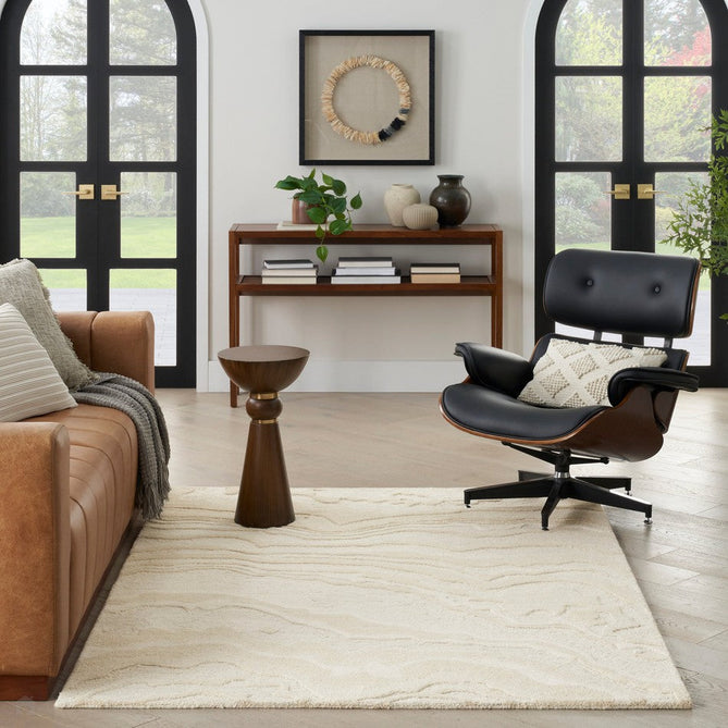 Graceful GRU01 Modern Abstract Hand-Woven Textured Hi-Low Carved Wool Ivory Runner-Nourison-Rug Love - The Most Loved Rug Store