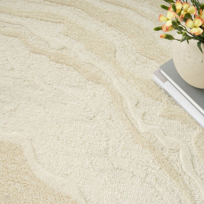 Graceful GRU01 Modern Abstract Hand-Woven Textured Hi-Low Loop Pile Carved Wool Ivory/Cream/Beige Rug-Nourison-Rug Love - The Most Loved Rug Store
