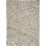 Graceful GRU01 Modern Abstract Hand-Woven Textured Hi-Low Loop Pile Carved Wool Stone Grey/Off White Rug