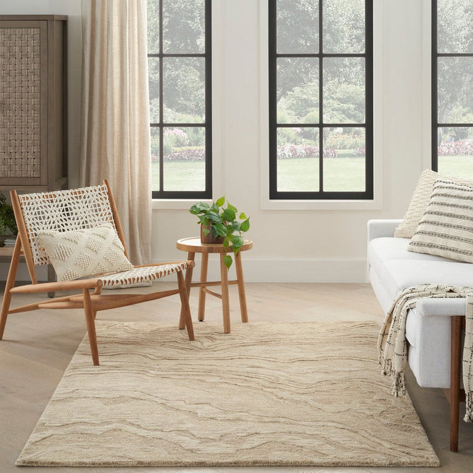 Graceful GRU01 Modern Abstract Hand-Woven Textured Hi-Low Loop Pile Carved Wool Taupe/Beige/Cream Rug-Nourison-Rug Love - The Most Loved Rug Store