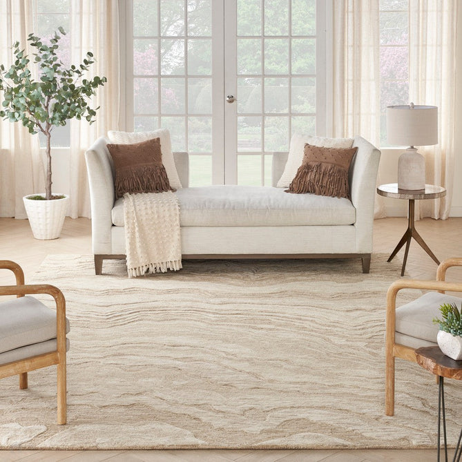 Graceful GRU01 Modern Abstract Hand-Woven Textured Hi-Low Loop Pile Carved Wool Taupe/Beige/Cream Rug-Nourison-Rug Love - The Most Loved Rug Store