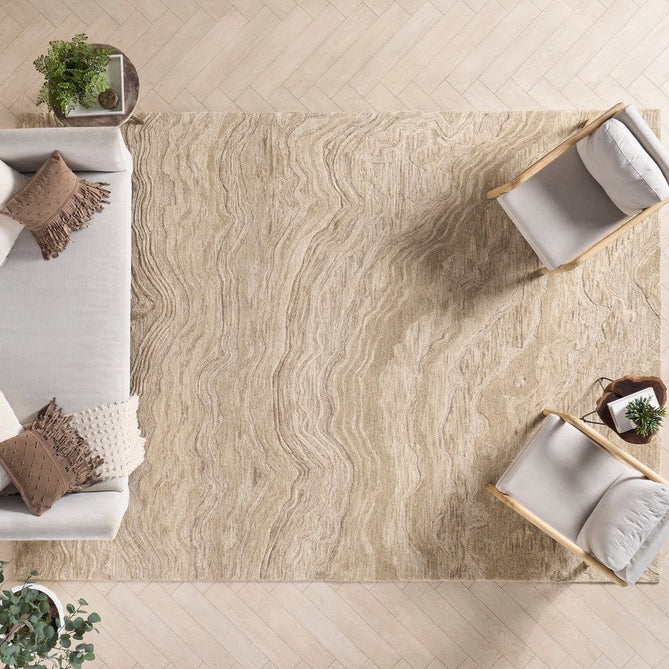Graceful GRU01 Modern Abstract Hand-Woven Textured Hi-Low Loop Pile Carved Wool Taupe/Beige/Cream Rug-Nourison-Rug Love - The Most Loved Rug Store