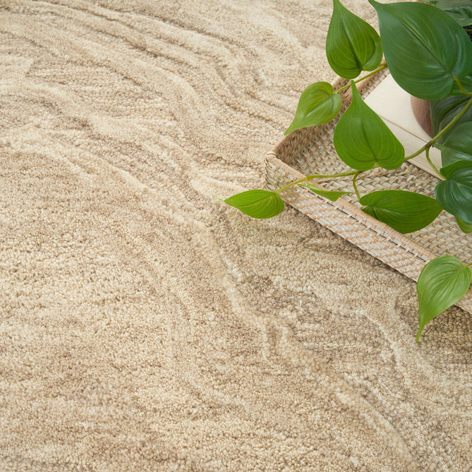 Graceful GRU01 Modern Abstract Hand-Woven Textured Hi-Low Loop Pile Carved Wool Taupe/Beige/Cream Rug-Nourison-Rug Love - The Most Loved Rug Store
