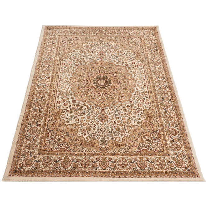 Grand Heritage GH101 Traditional Persian Floral Medallion Border Soft Stain-Resistant Durable Beige/Cream Rug-Concept Looms-Rug Love - The Most Loved Rug Store