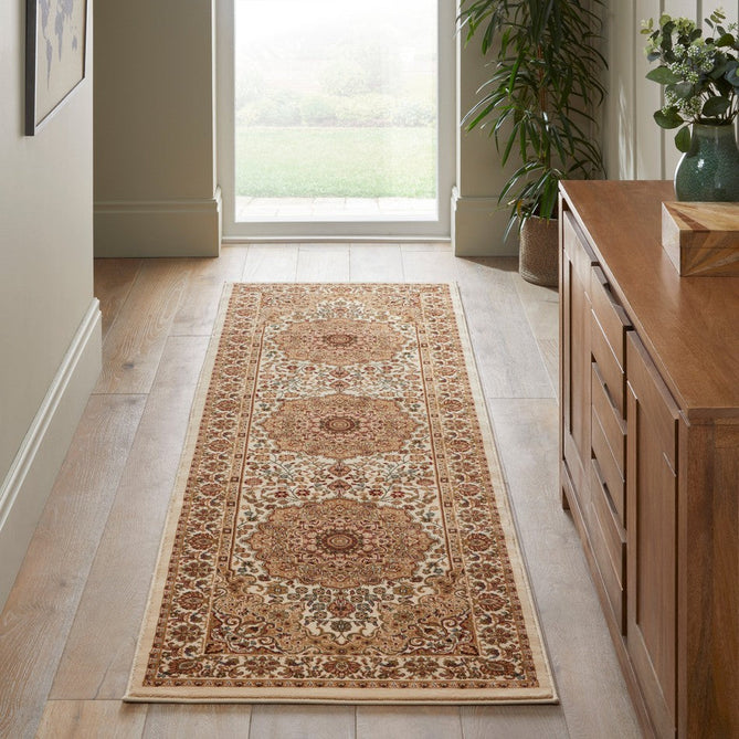 Grand Heritage GH101 Traditional Persian Floral Medallion Border Soft Stain-Resistant Durable Beige/Cream Rug-Concept Looms-Rug Love - The Most Loved Rug Store