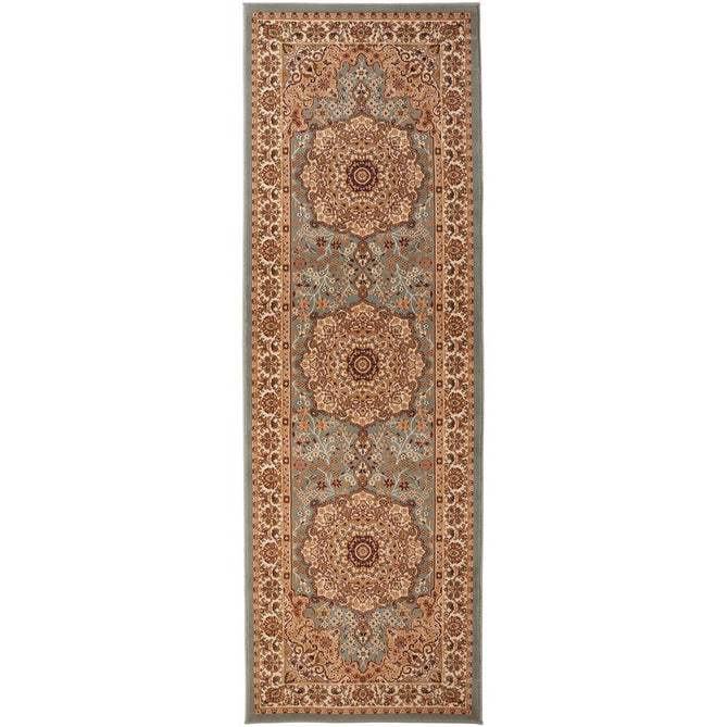 Grand Heritage GH101 Traditional Persian Floral Medallion Border Soft Stain-Resistant Durable Beige/Terracotta/Blue-Grey Rug-Concept Looms-Rug Love - The Most Loved Rug Store