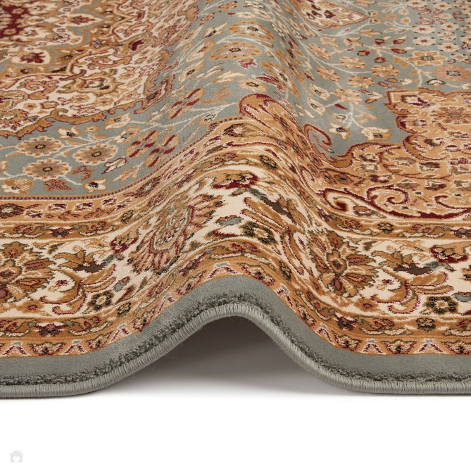 Grand Heritage GH101 Traditional Persian Floral Medallion Border Soft Stain-Resistant Durable Blue/Beige Rug-Concept Looms-Rug Love - The Most Loved Rug Store
