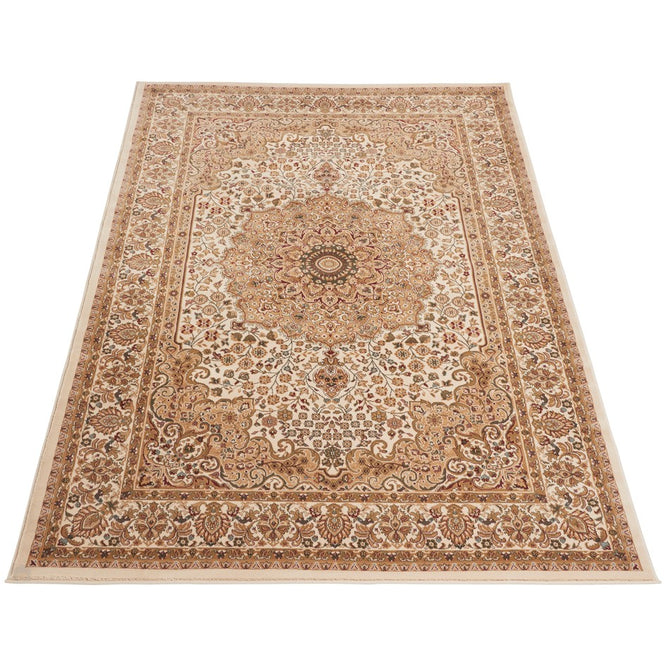 Grand Heritage GH101 Traditional Persian Floral Medallion Border Soft Stain-Resistant Durable Cream/Beige Rug-Concept Looms-Rug Love - The Most Loved Rug Store