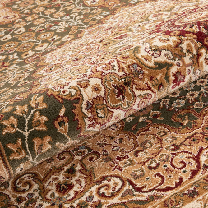 Grand Heritage GH101 Traditional Persian Floral Medallion Border Soft Stain-Resistant Durable Olive Green/Beige Rug-Concept Looms-Rug Love - The Most Loved Rug Store