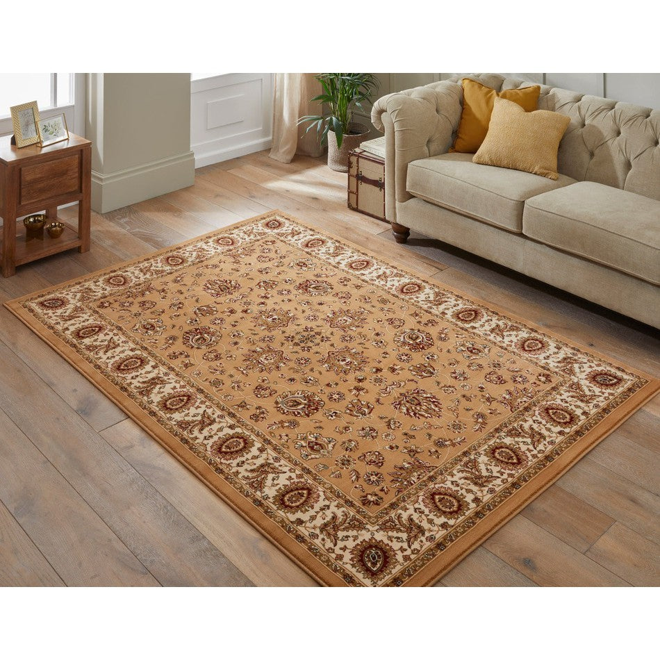 Durable Beige Rug On Sale Grand Heritage GH102 Traditional Persian Classic Floral Vine ...