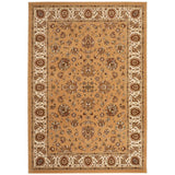 Grand Heritage GH102 Traditional Persian Classic Floral Vine Medallion Border Soft Stain-Resistant Durable Beige/Ivory Rug