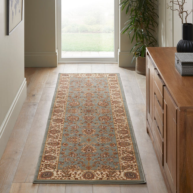 Grand Heritage GH102 Traditional Persian Classic Floral Vine Medallion Border Soft Stain-Resistant Durable Blue/Beige Rug-Concept Looms-Rug Love - The Most Loved Rug Store