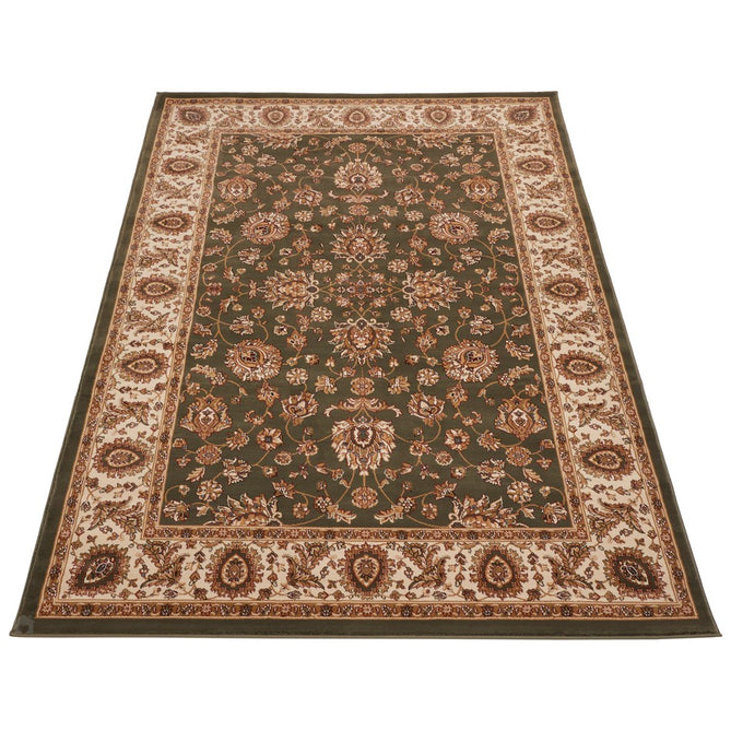 Grand Heritage GH102 Traditional Persian Classic Floral Vine Medallion Border Soft Stain-Resistant Durable Green/Beige Rug-Concept Looms-Rug Love - The Most Loved Rug Store