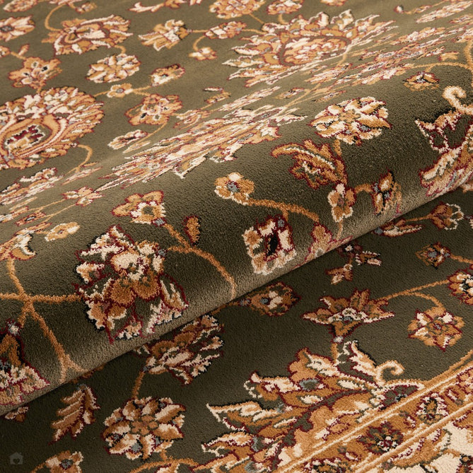 Grand Heritage GH102 Traditional Persian Classic Floral Vine Medallion Border Soft Stain-Resistant Durable Green/Beige Rug-Concept Looms-Rug Love - The Most Loved Rug Store