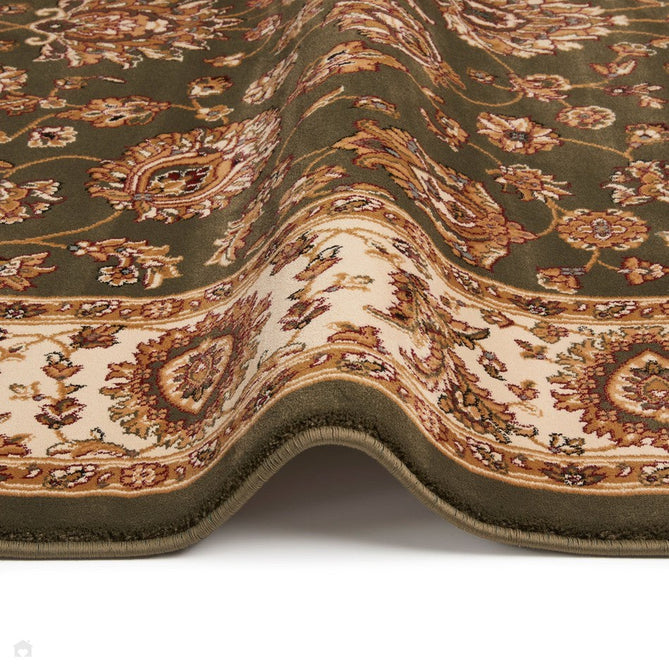 Grand Heritage GH102 Traditional Persian Classic Floral Vine Medallion Border Soft Stain-Resistant Durable Green/Beige Rug-Concept Looms-Rug Love - The Most Loved Rug Store