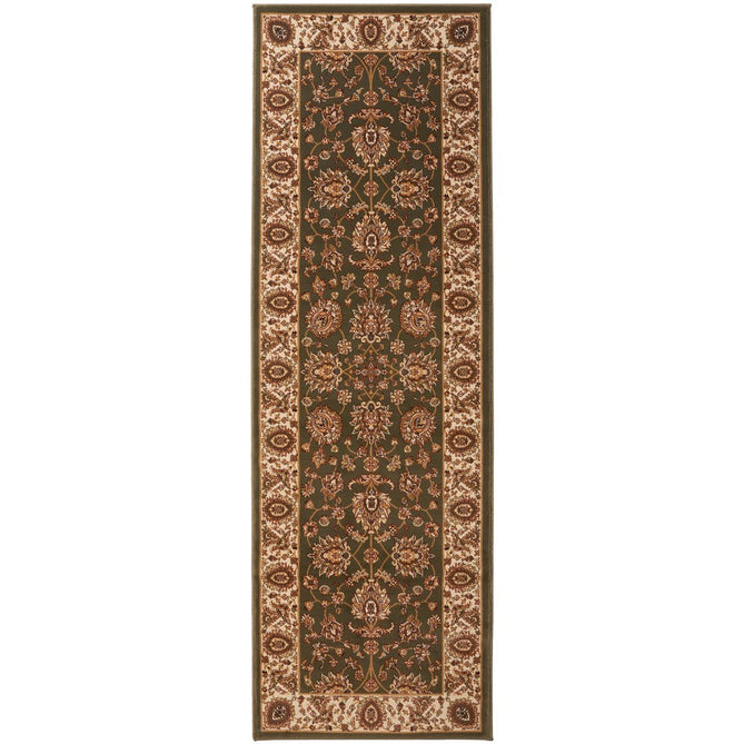 Grand Heritage GH102 Traditional Persian Classic Floral Vine Medallion Border Soft Stain-Resistant Durable Green/Beige Rug-Concept Looms-Rug Love - The Most Loved Rug Store