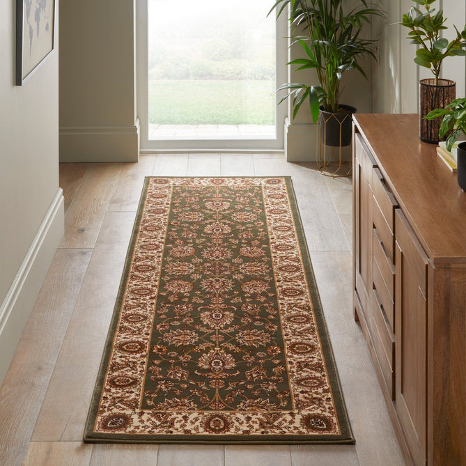 Grand Heritage GH102 Traditional Persian Classic Floral Vine Medallion Border Soft Stain-Resistant Durable Green/Beige Rug-Concept Looms-Rug Love - The Most Loved Rug Store