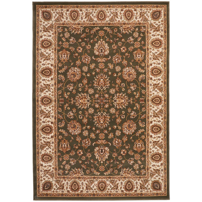 Grand Heritage GH102 Traditional Persian Classic Floral Vine Medallion Border Soft Stain-Resistant Durable Green/Beige Rug-Concept Looms-Rug Love - The Most Loved Rug Store