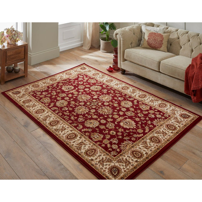 Grand Heritage GH102 Traditional Persian Classic Floral Vine Medallion Border Soft Stain-Resistant Durable Red/Beige Rug-Concept Looms-Rug Love - The Most Loved Rug Store