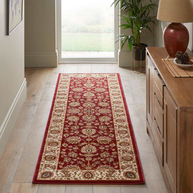 Grand Heritage GH102 Traditional Persian Classic Floral Vine Medallion Border Soft Stain-Resistant Durable Red/Beige Rug-Concept Looms-Rug Love - The Most Loved Rug Store