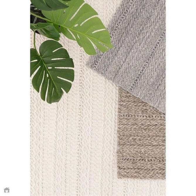 Grayson Modern Plain Hand-Woven Textured Knit Weave Heavyweight Durable Eco-Friendly Recycled Stain-Resistant Weatherproof Flatweave In-Outdoor Cream Rug-Asiatic Carpets-Rug Love - The Most Loved Rug Store