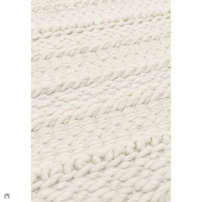 Grayson Modern Plain Hand-Woven Textured Knit Weave Heavyweight Durable Eco-Friendly Recycled Stain-Resistant Weatherproof Flatweave In-Outdoor Cream Rug-Asiatic Carpets-Rug Love - The Most Loved Rug Store
