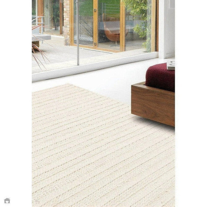 Grayson Modern Plain Hand-Woven Textured Knit Weave Heavyweight Durable Eco-Friendly Recycled Stain-Resistant Weatherproof Flatweave In-Outdoor Cream Rug-Asiatic Carpets-Rug Love - The Most Loved Rug Store