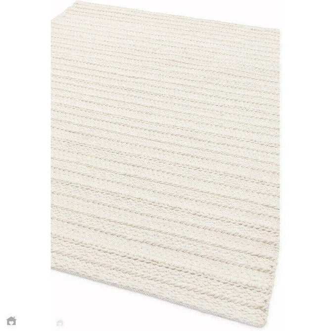 Grayson Modern Plain Hand-Woven Textured Knit Weave Heavyweight Durable Eco-Friendly Recycled Stain-Resistant Weatherproof Flatweave In-Outdoor Cream Rug-Asiatic Carpets-Rug Love - The Most Loved Rug Store