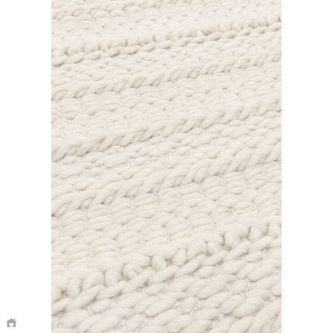 Grayson Modern Plain Hand-Woven Textured Knit Weave Heavyweight Durable Eco-Friendly Recycled Stain-Resistant Weatherproof Flatweave In-Outdoor Cream Rug-Asiatic Carpets-Rug Love - The Most Loved Rug Store