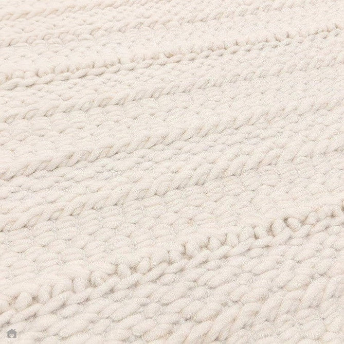 Grayson Modern Plain Hand-Woven Textured Knit Weave Heavyweight Durable Eco-Friendly Recycled Stain-Resistant Weatherproof Flatweave In-Outdoor Cream Rug-Asiatic Carpets-Rug Love - The Most Loved Rug Store