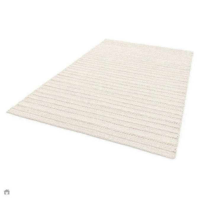 Grayson Modern Plain Hand-Woven Textured Knit Weave Heavyweight Durable Eco-Friendly Recycled Stain-Resistant Weatherproof Flatweave In-Outdoor Cream Rug-Asiatic Carpets-Rug Love - The Most Loved Rug Store