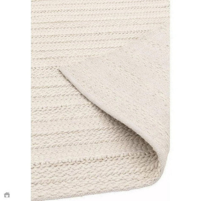 Grayson Modern Plain Hand-Woven Textured Knit Weave Heavyweight Durable Eco-Friendly Recycled Stain-Resistant Weatherproof Flatweave In-Outdoor Cream Rug-Asiatic Carpets-Rug Love - The Most Loved Rug Store