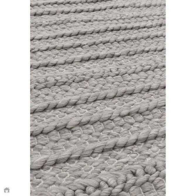 Grayson Modern Plain Hand-Woven Textured Knit Weave Heavyweight Durable Eco-Friendly Recycled Stain-Resistant Weatherproof Flatweave In-Outdoor Grey Rug-Asiatic Carpets-Rug Love - The Most Loved Rug Store