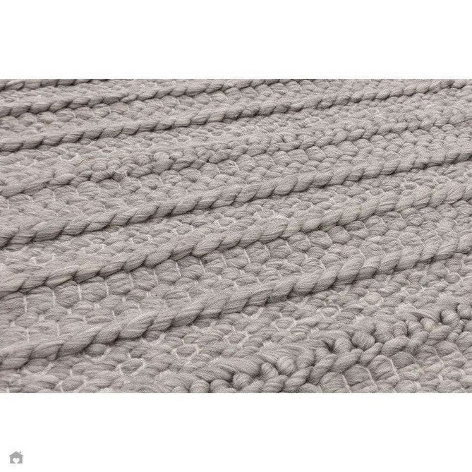 Grayson Modern Plain Hand-Woven Textured Knit Weave Heavyweight Durable Eco-Friendly Recycled Stain-Resistant Weatherproof Flatweave In-Outdoor Grey Rug-Asiatic Carpets-Rug Love - The Most Loved Rug Store